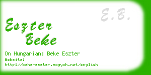 eszter beke business card